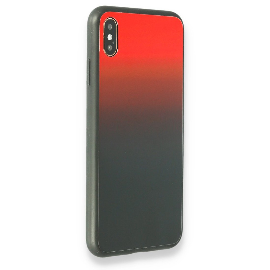 Apple iPhone XS Max Kılıf Grady Silikon - Kırmızı-Siyah