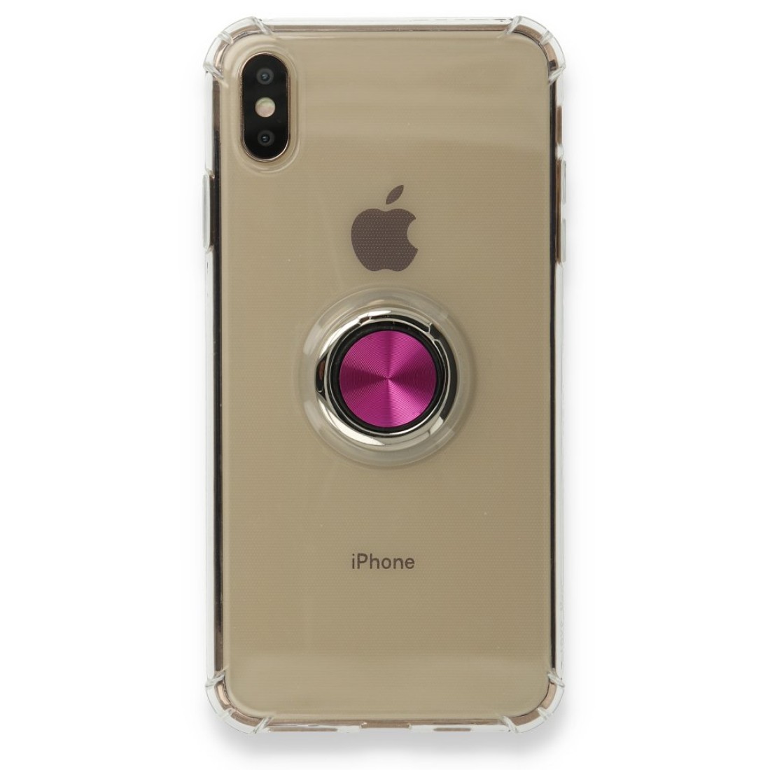 Apple iPhone XS Max Kılıf Gros Yüzüklü Silikon - Pembe