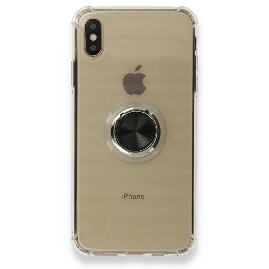 Apple iPhone XS Max Kılıf Gros Yüzüklü Silikon - Siyah