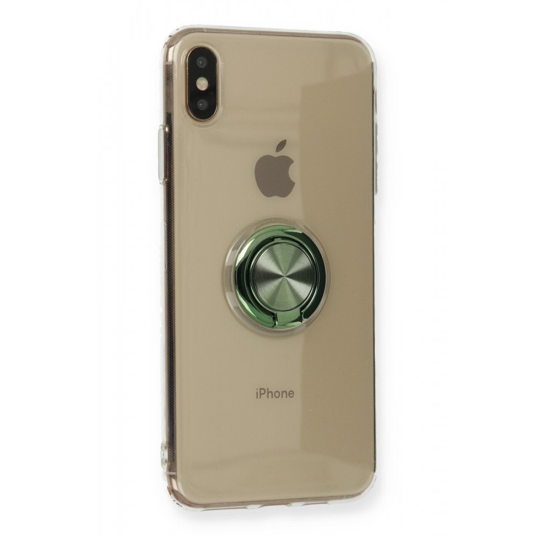 Apple iPhone XS Max Kılıf Gros Yüzüklü Silikon - Yeşil
