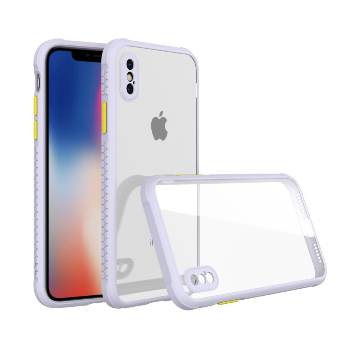 Apple iPhone XS Max Kılıf Miami Şeffaf Silikon  - Lila