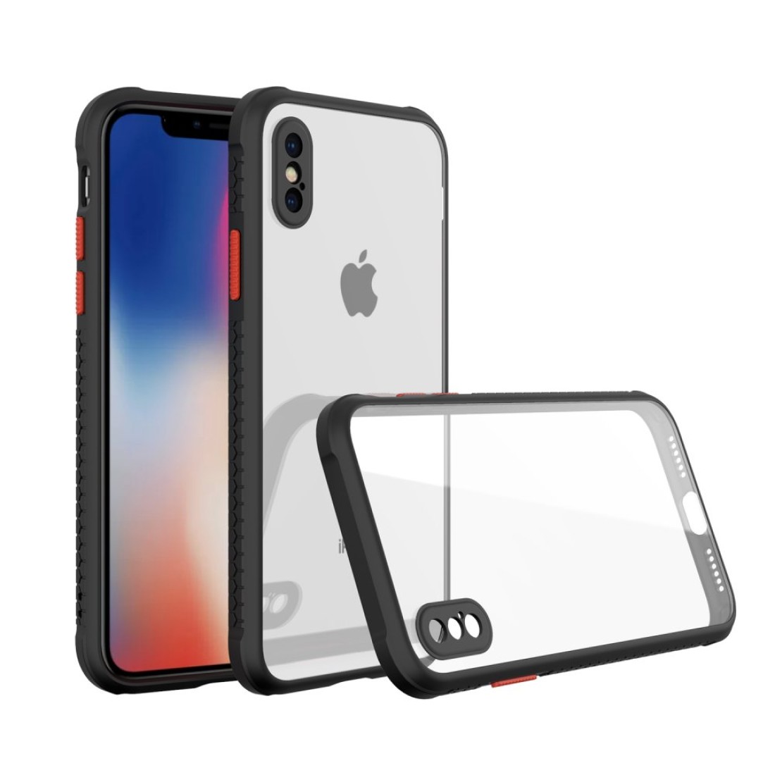 Apple iPhone XS Max Kılıf Miami Şeffaf Silikon  - Siyah