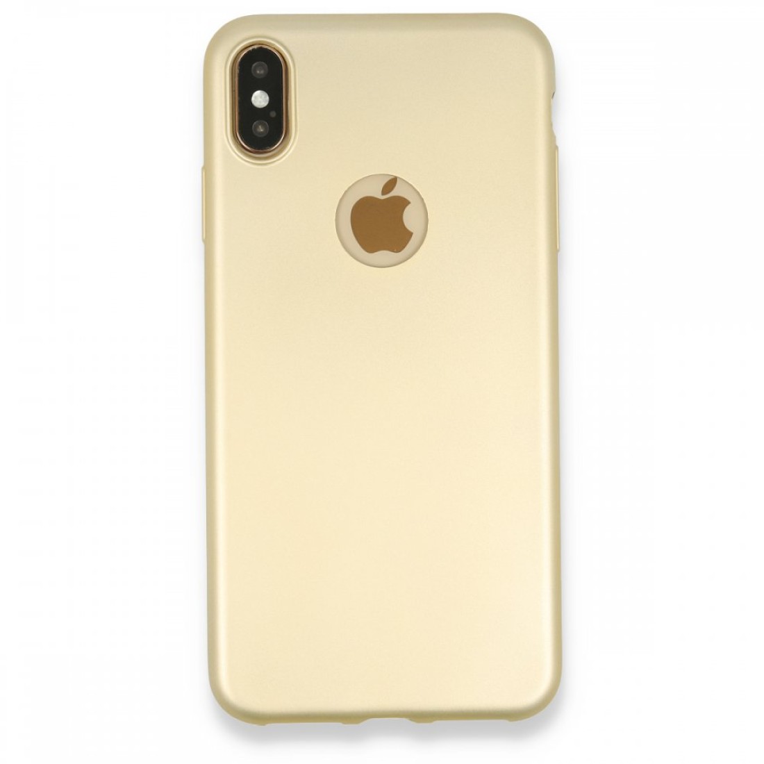 Apple iPhone XS Max Kılıf Premium Rubber Silikon - Gold