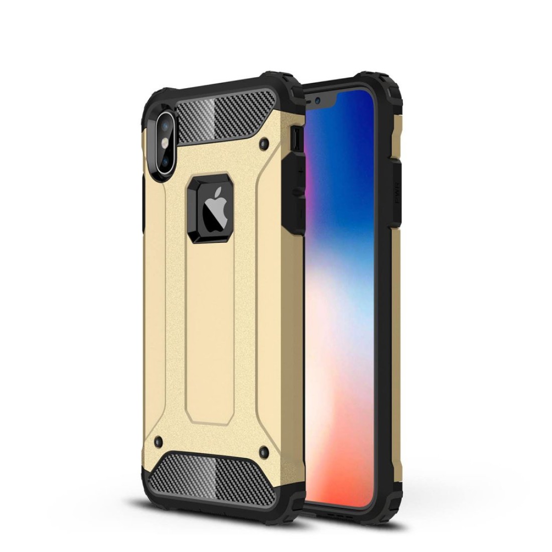 Apple iPhone XS Max Kılıf Tank Silikon Kapak - Gold