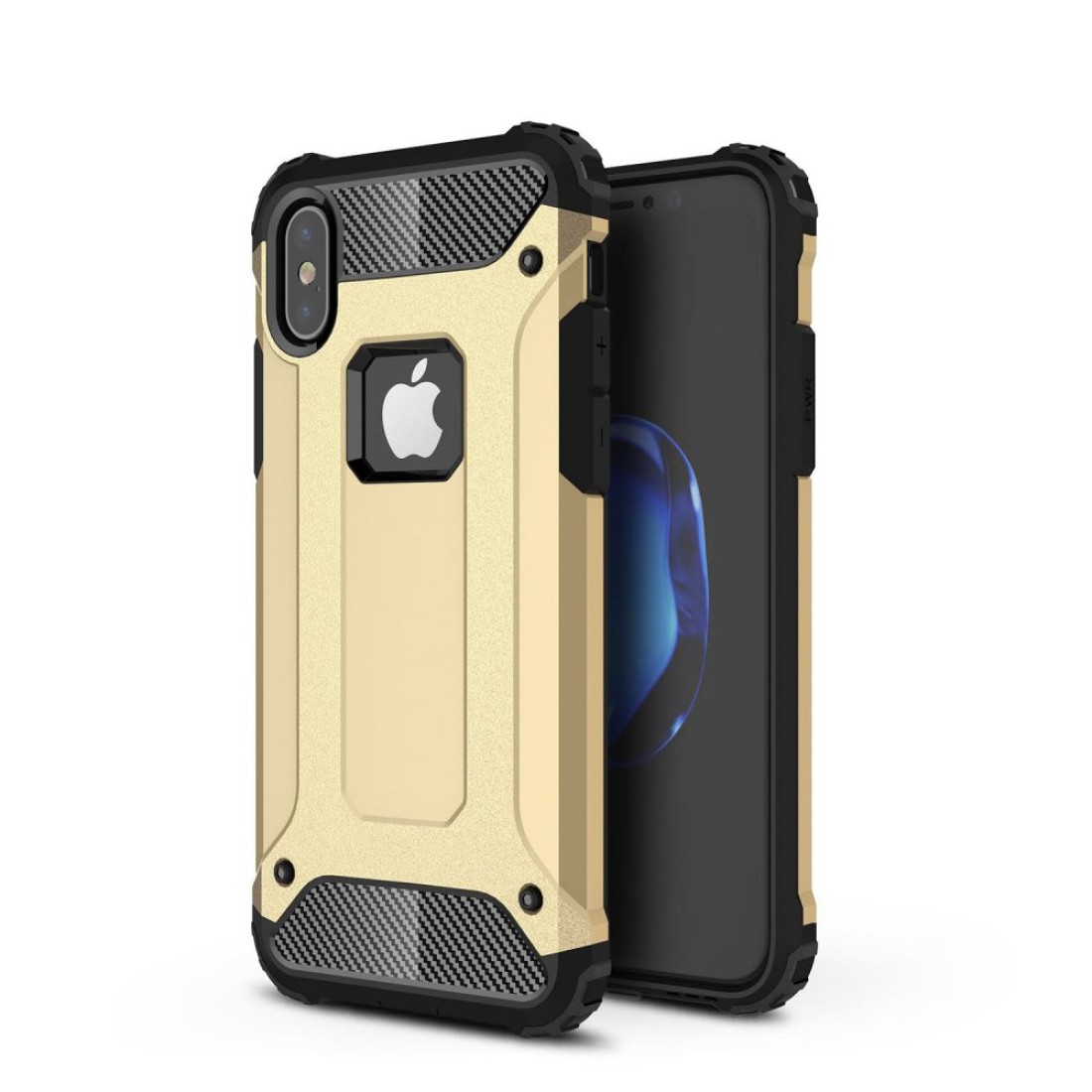 Apple iPhone XS Kılıf Tank Silikon Kapak - Gold