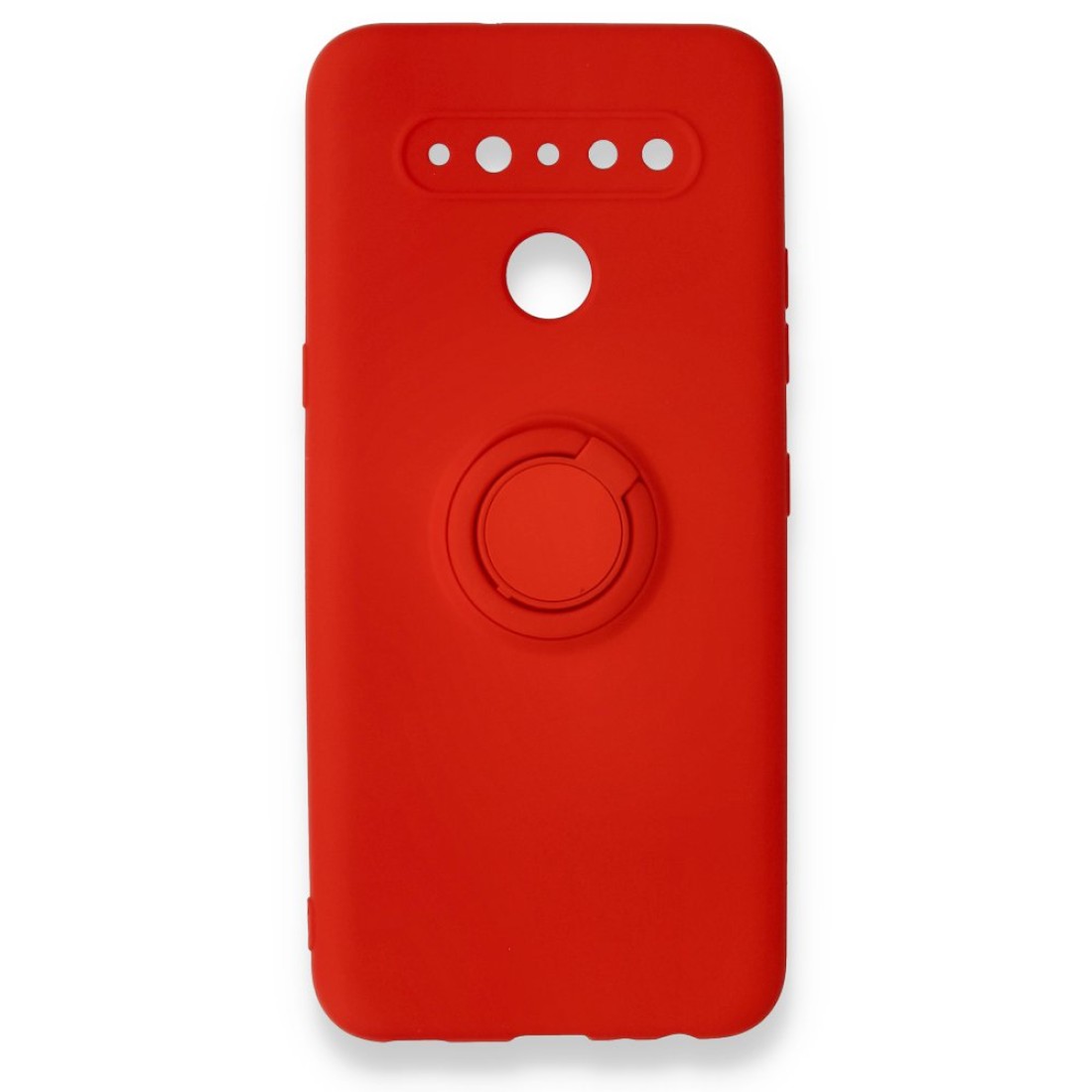 LG K41S Kılıf Viktor Yüzüklü Silikon - Kırmızı