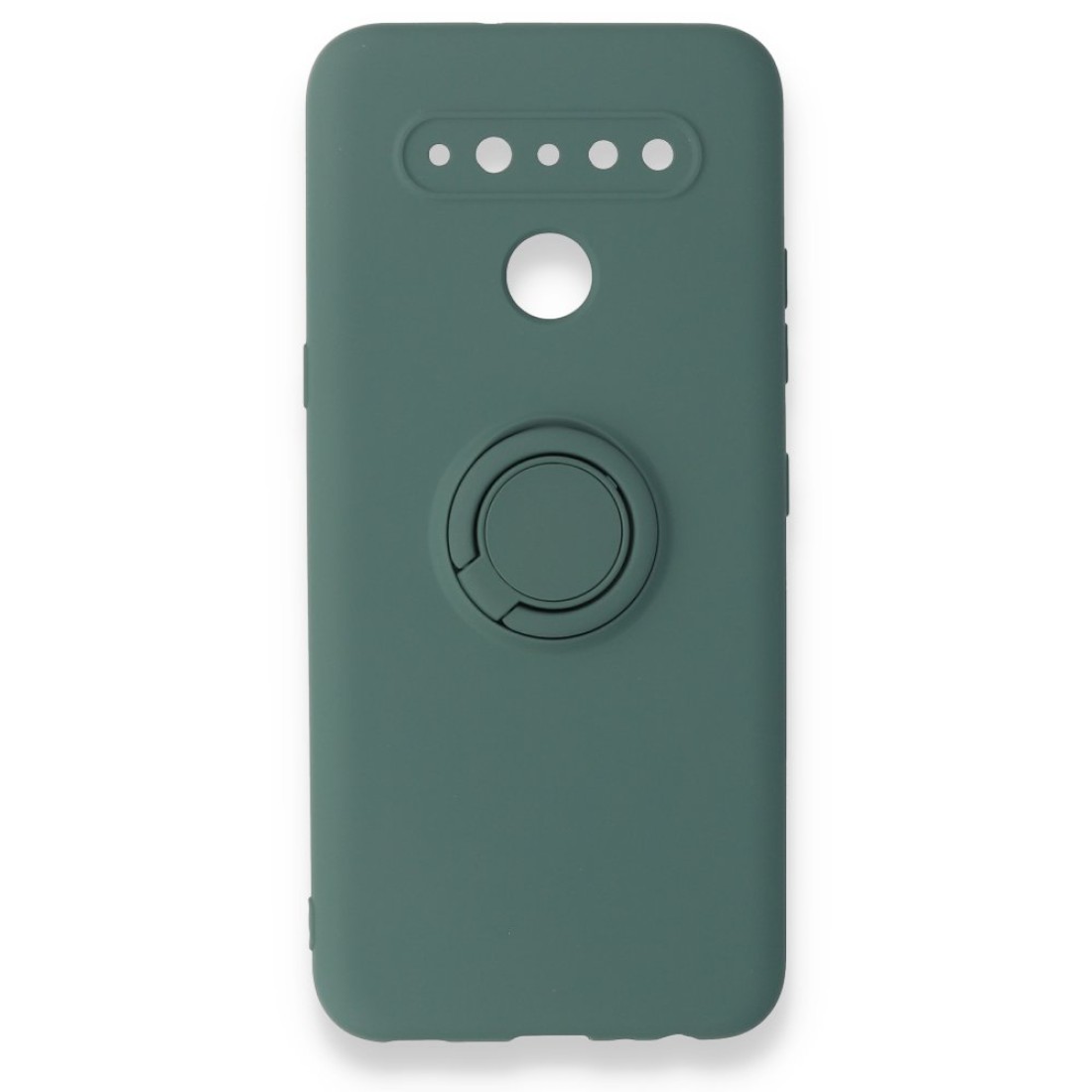 LG K41S Kılıf Viktor Yüzüklü Silikon - Koyu Yeşil