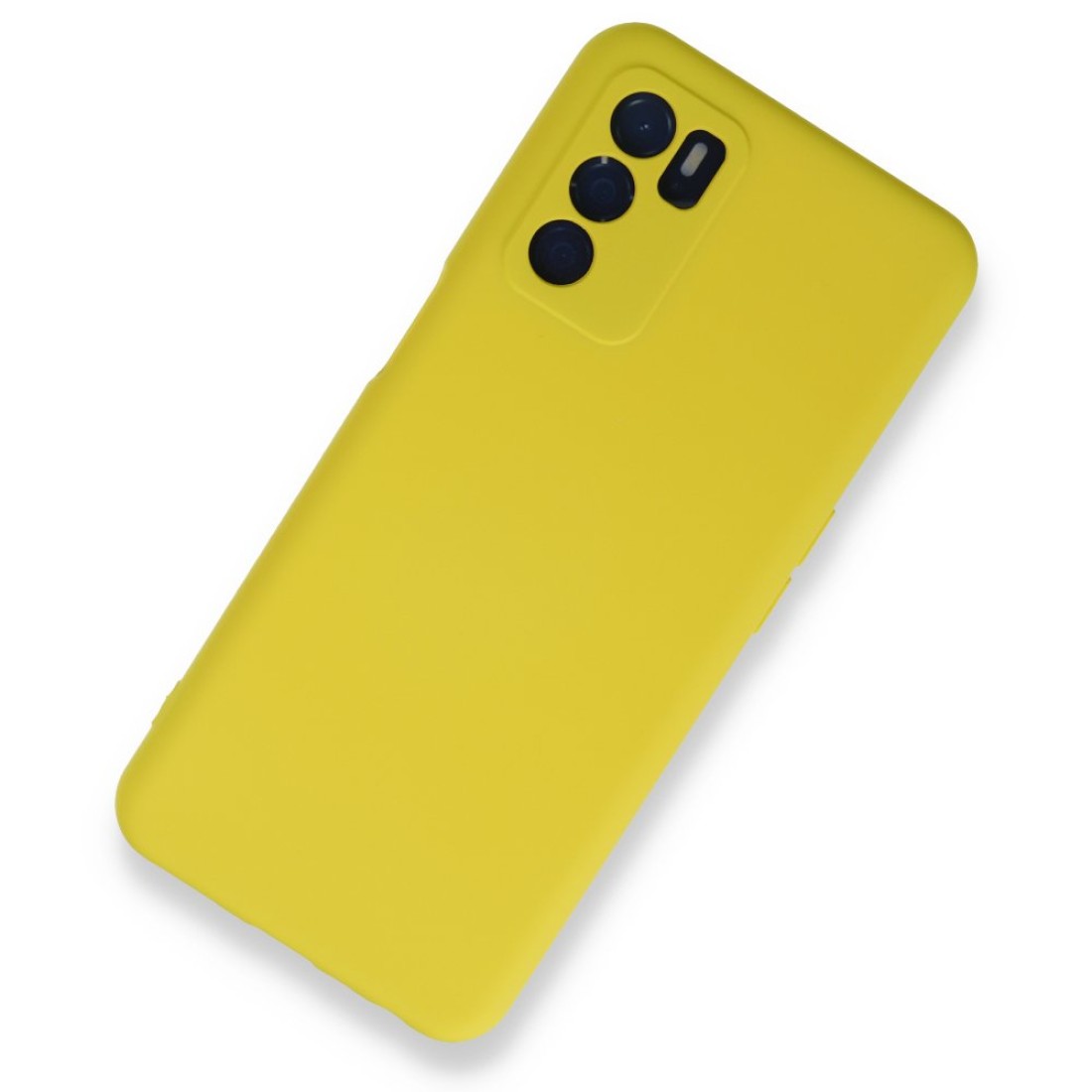 Oppo A16 Kılıf Nano içi Kadife  Silikon - Sarı