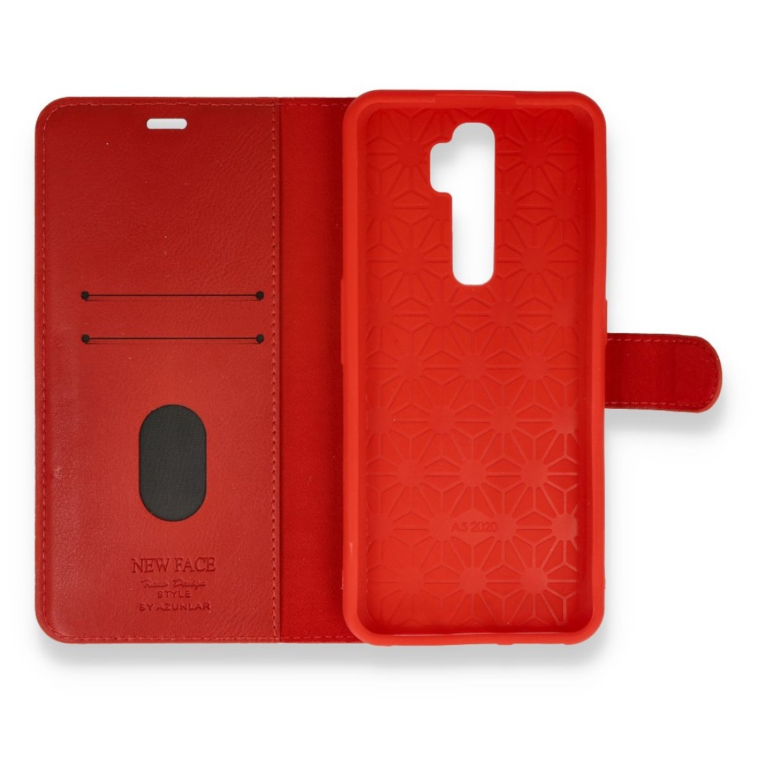 Oppo A9 2020 Kılıf Trend S Plus Kapaklı Kılıf - Kırmızı