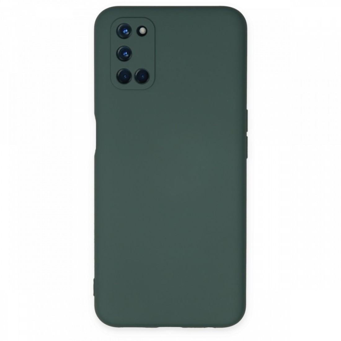 Oppo A52 Kılıf Nano içi Kadife  Silikon - Koyu Yeşil