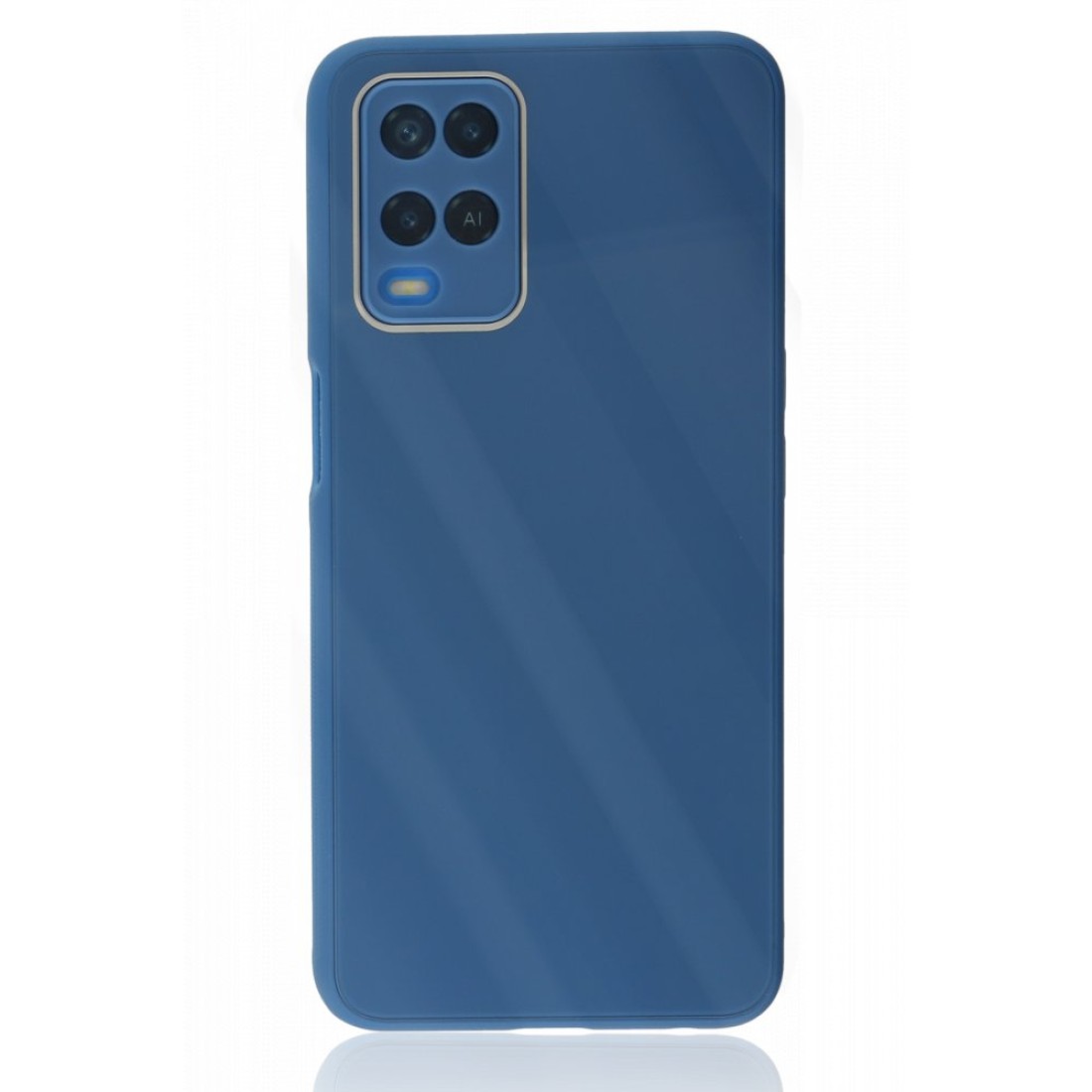 Oppo A54 4G Kılıf Glass Kapak - Mavi