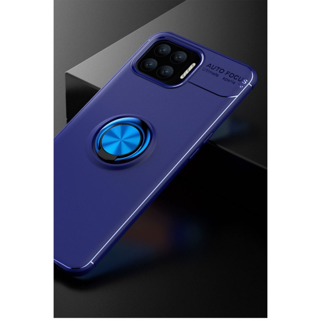 Oppo A73 Kılıf Range Yüzüklü Silikon - Mavi