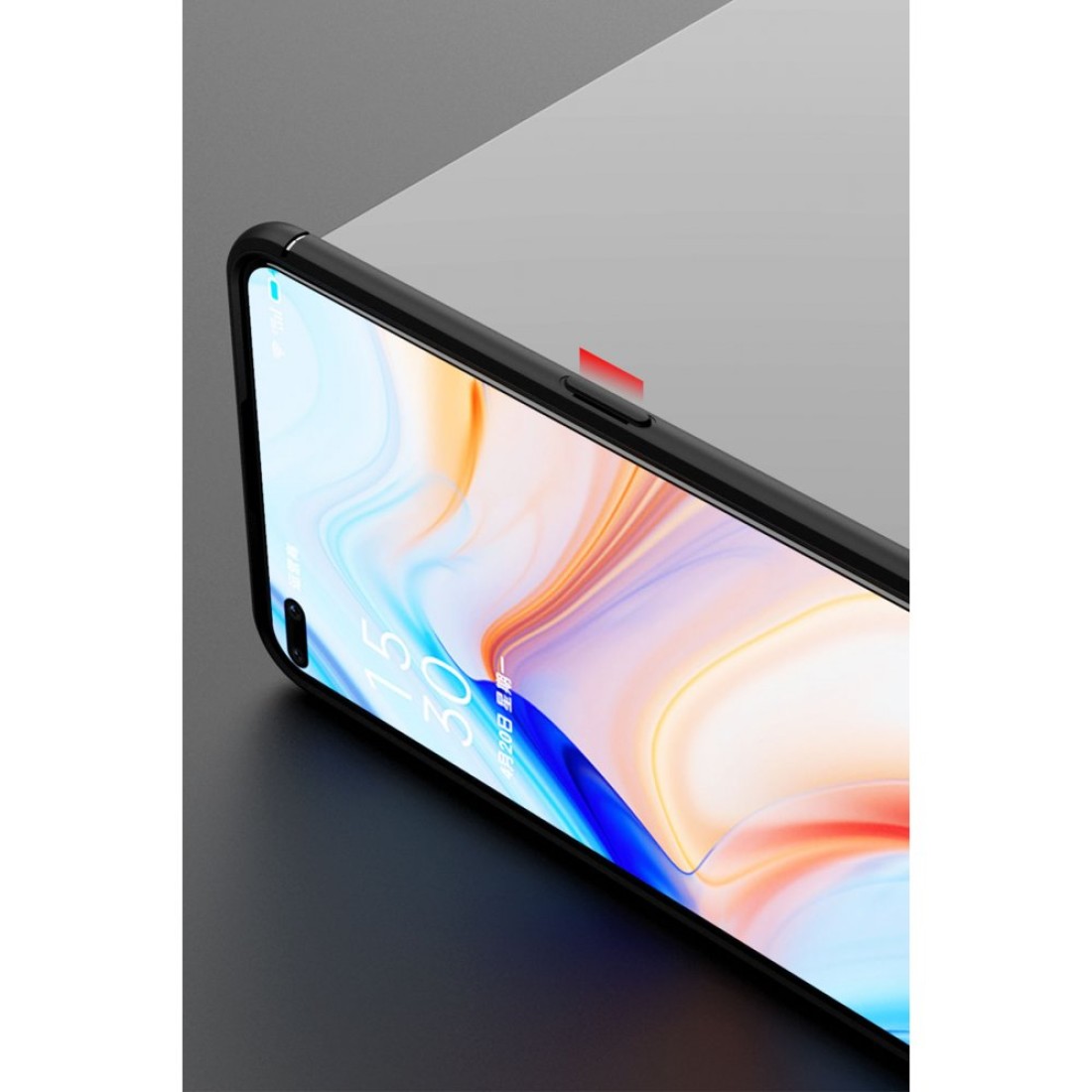 Oppo A73 Kılıf Range Yüzüklü Silikon - Siyah-Kırmızı