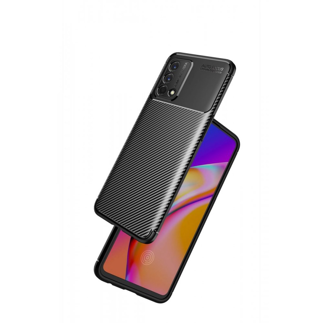 Oppo A74 4G Kılıf Focus Karbon Silikon - Siyah