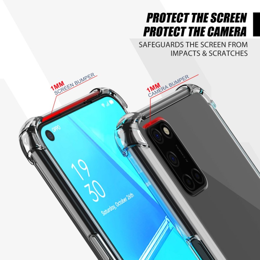 Oppo A92 Kılıf Olex Tpu Silikon - Şeffaf