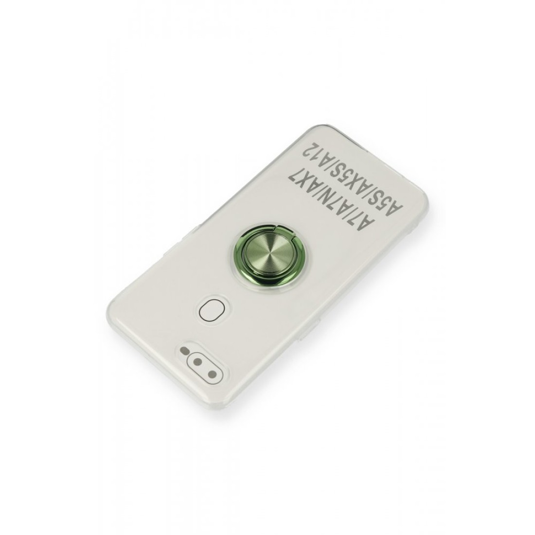 Oppo AX7 Kılıf Gros Yüzüklü Silikon - Yeşil