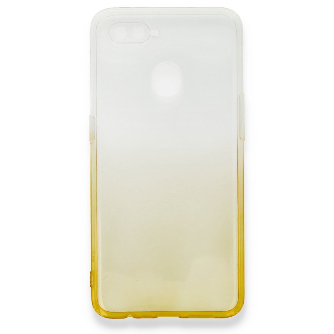 Oppo AX7 Kılıf Lüx Çift Renkli Silikon - Sarı