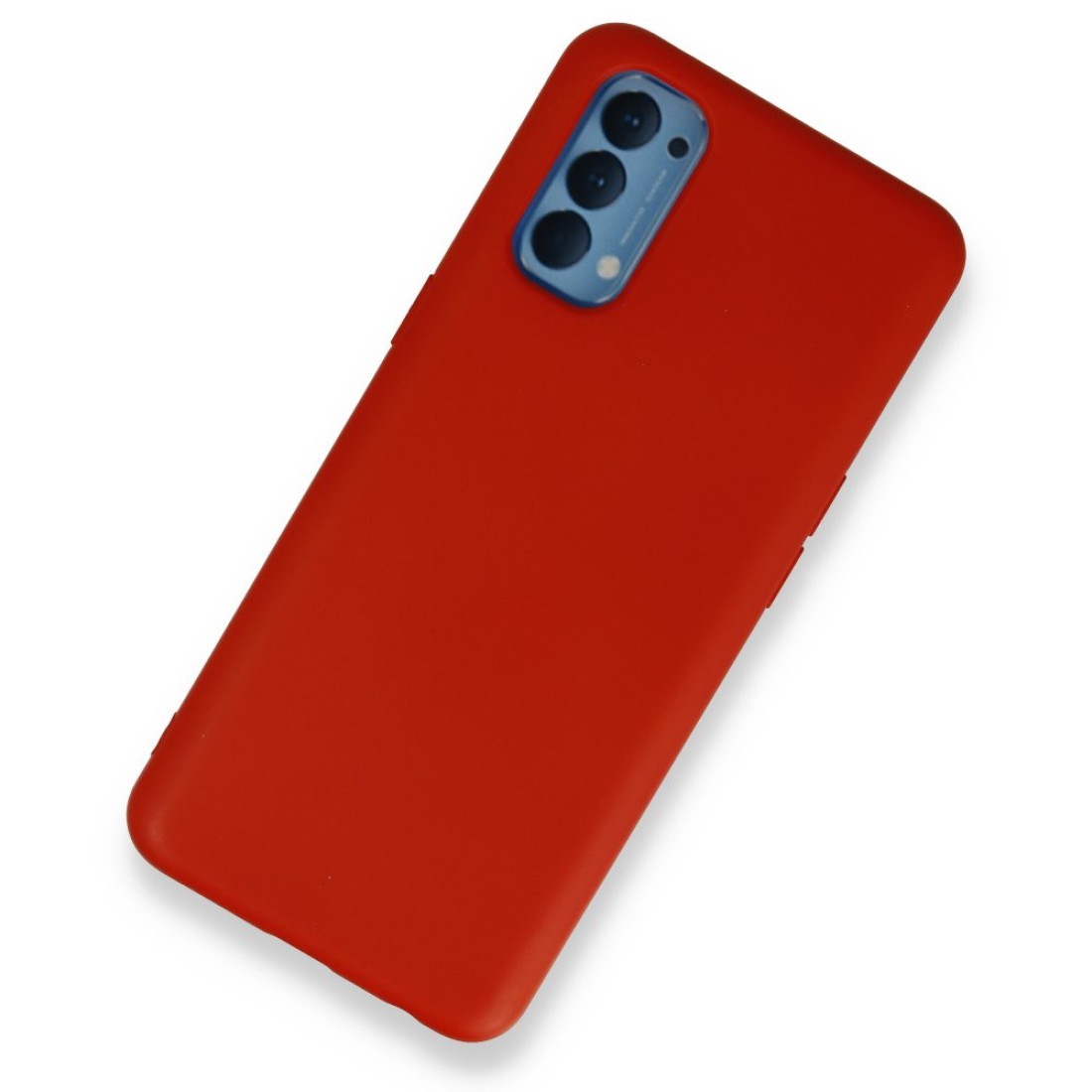 Oppo Reno 4 Kılıf Nano içi Kadife  Silikon - Kırmızı