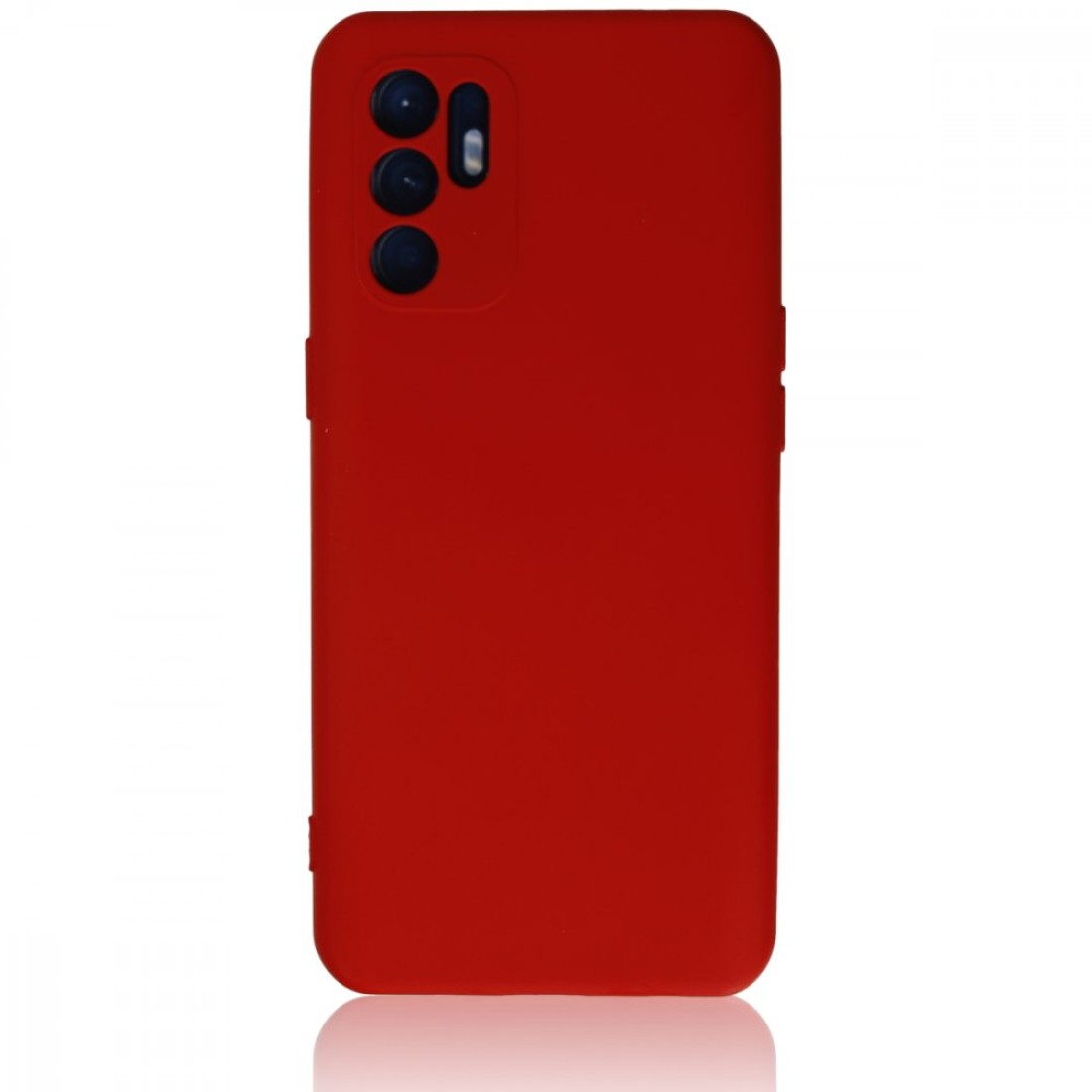 Oppo Reno 6 Kılıf Nano içi Kadife  Silikon - Kırmızı