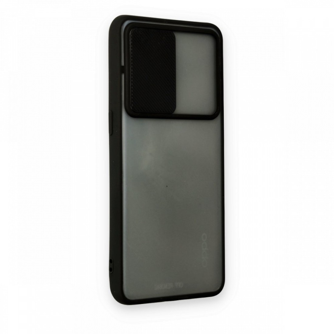 Oppo Reno 6 Kılıf Palm Buzlu Kamera Sürgülü Silikon - Siyah