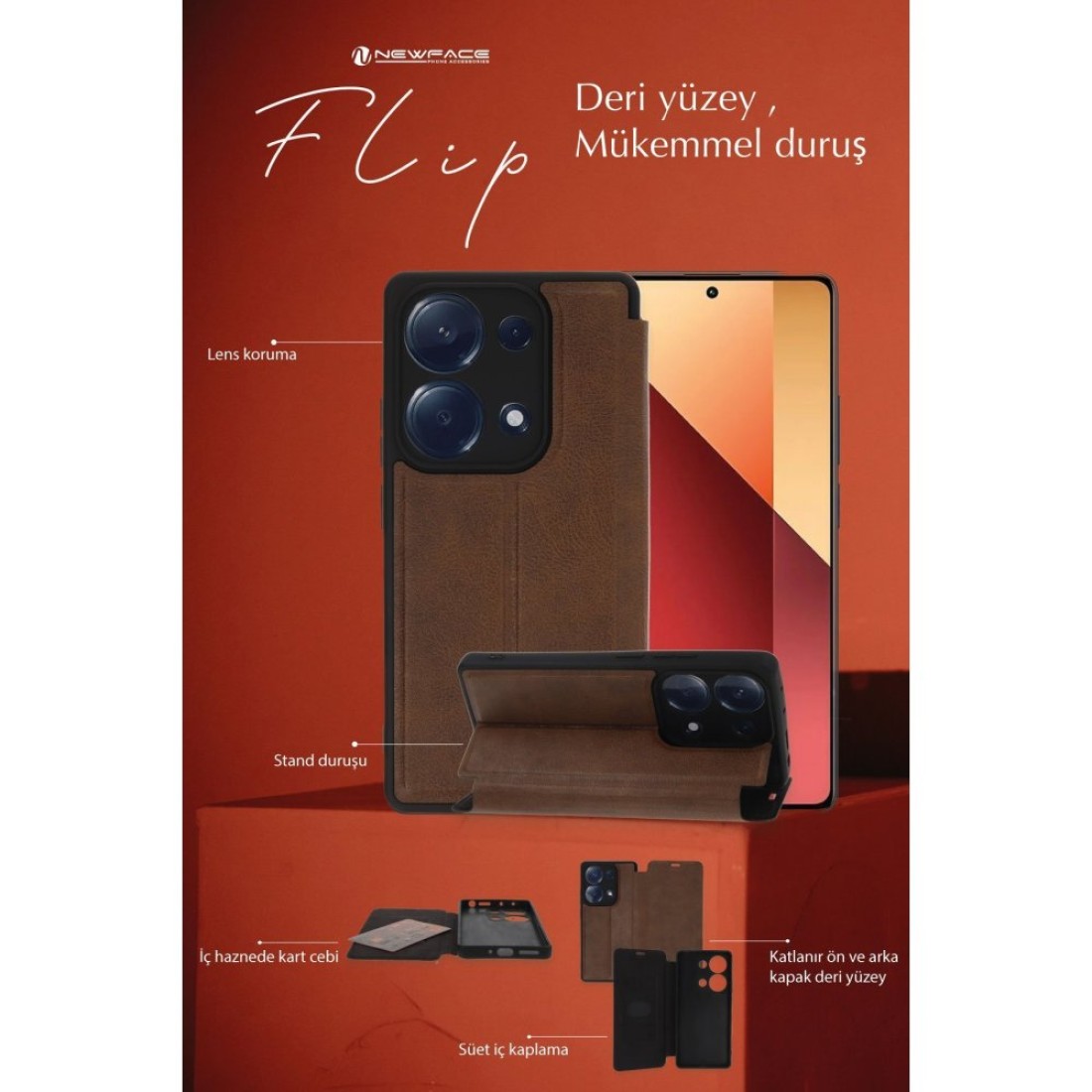 Realme 12 Lite Kılıf Flip Cover - Siyah