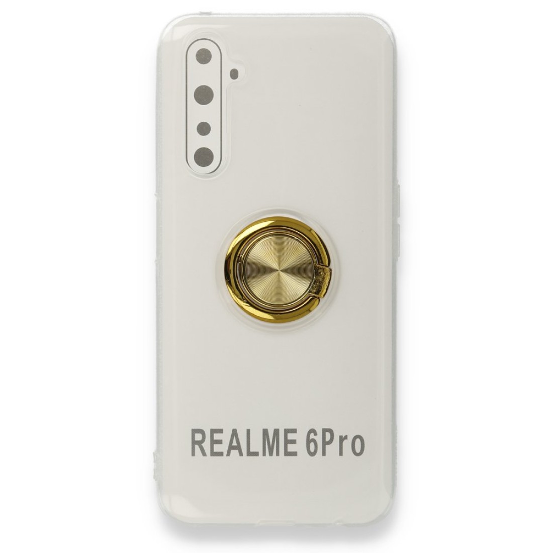 Realme 6 Pro Kılıf Gros Yüzüklü Silikon - Gold