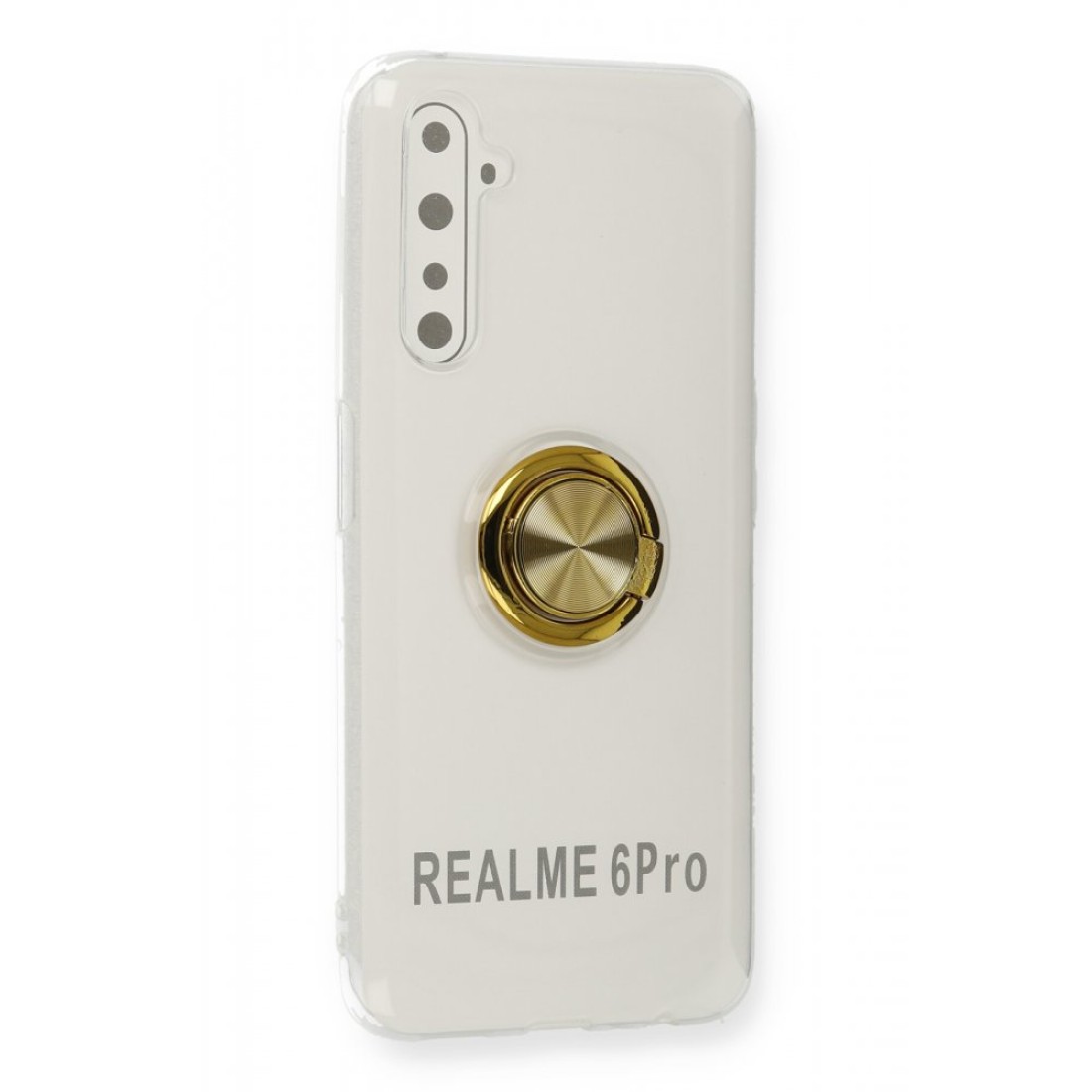 Realme 6 Pro Kılıf Gros Yüzüklü Silikon - Gold