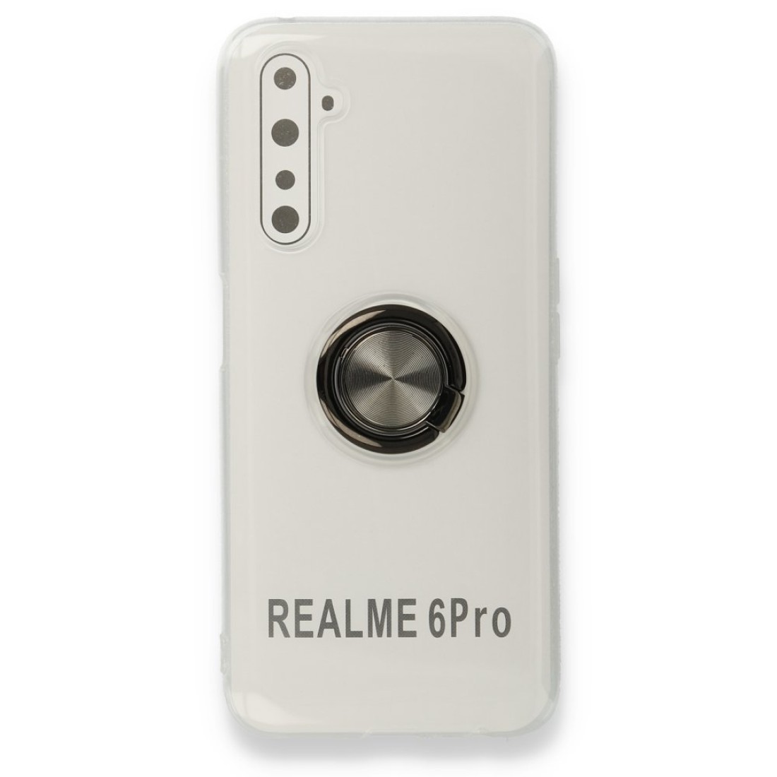 Realme 6 Pro Kılıf Gros Yüzüklü Silikon - Siyah