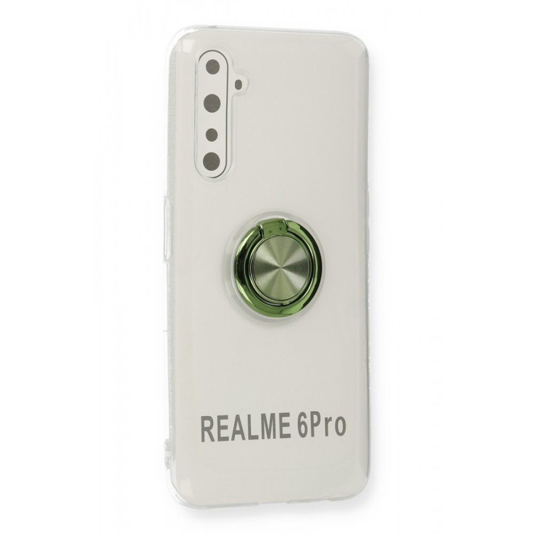 Realme 6 Pro Kılıf Gros Yüzüklü Silikon - Yeşil