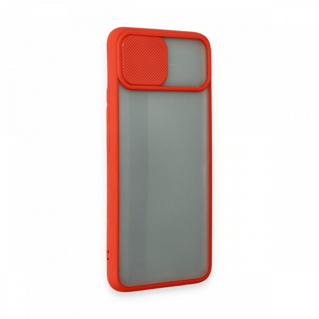 Realme C11 Kılıf Palm Buzlu Kamera Sürgülü Silikon - Kırmızı