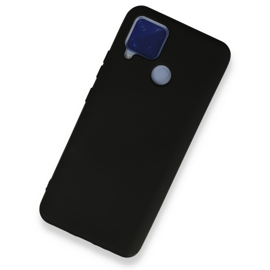 Realme C15 Kılıf Nano içi Kadife  Silikon - Siyah