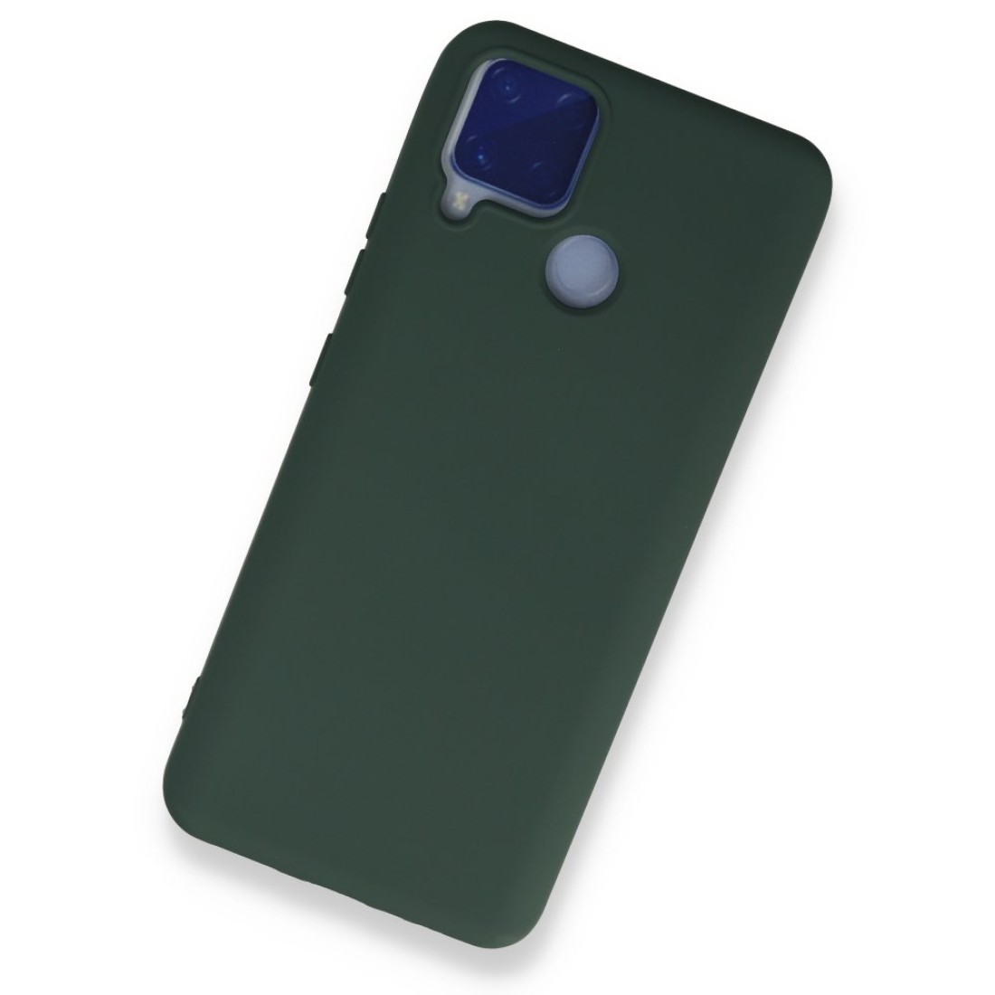 Realme C15 Kılıf Nano içi Kadife  Silikon - Koyu Yeşil