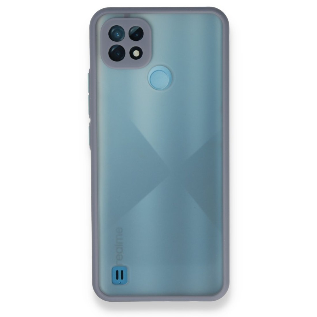 Realme C21 Kılıf Montreal Silikon Kapak - Gri