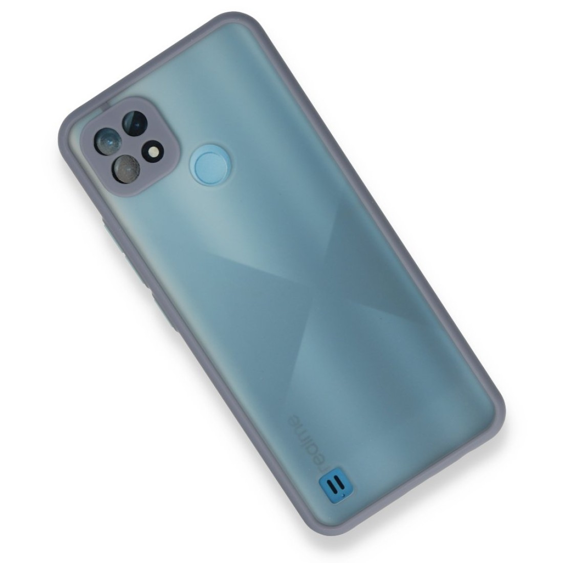 Realme C21 Kılıf Montreal Silikon Kapak - Gri