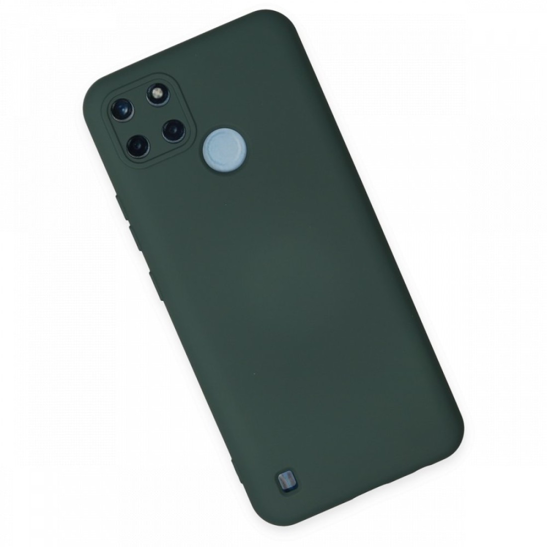 Realme C21Y Kılıf Nano içi Kadife  Silikon - Koyu Yeşil