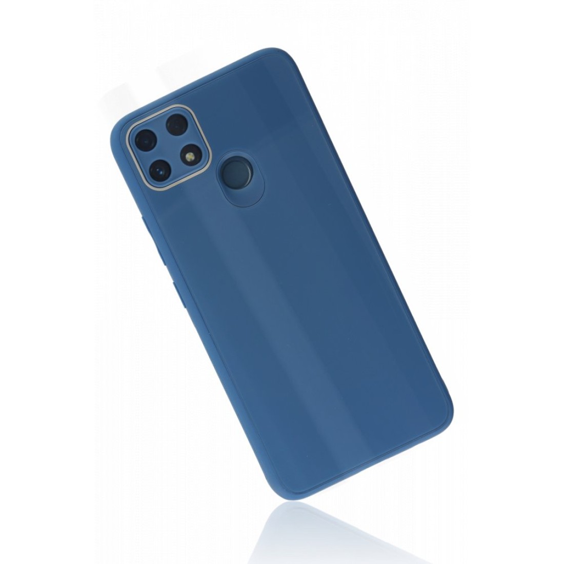 Realme C25s Kılıf Glass Kapak - Mavi