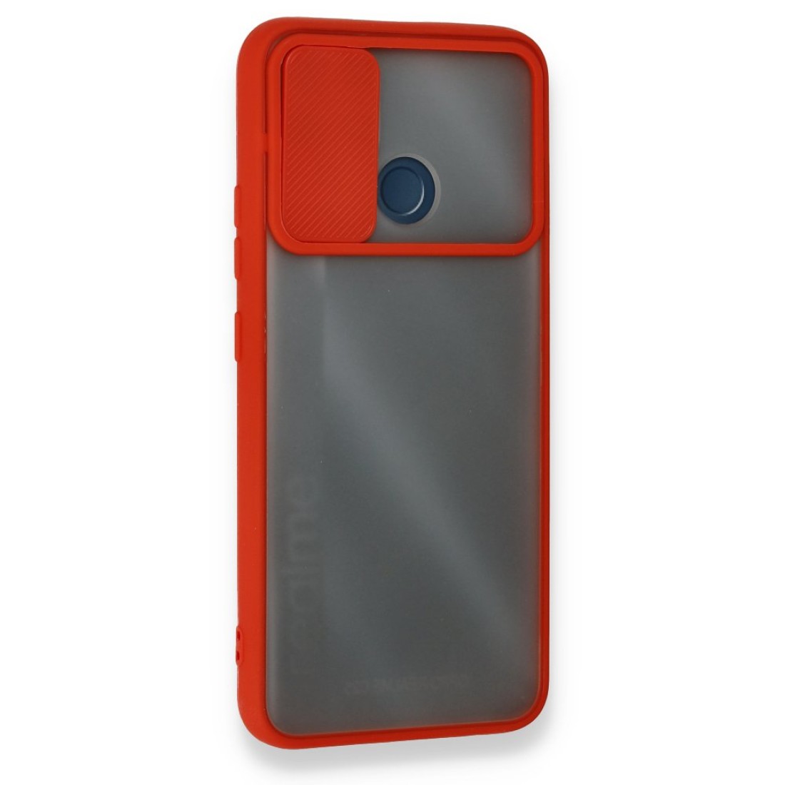Realme C25s Kılıf Palm Buzlu Kamera Sürgülü Silikon - Kırmızı