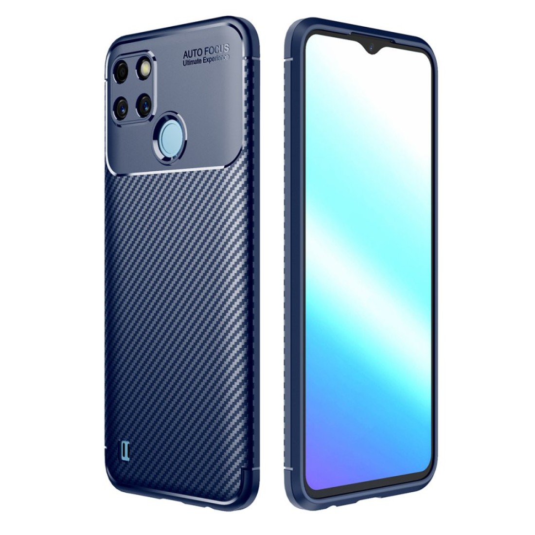 Realme C25Y Kılıf Focus Karbon Silikon - Lacivert