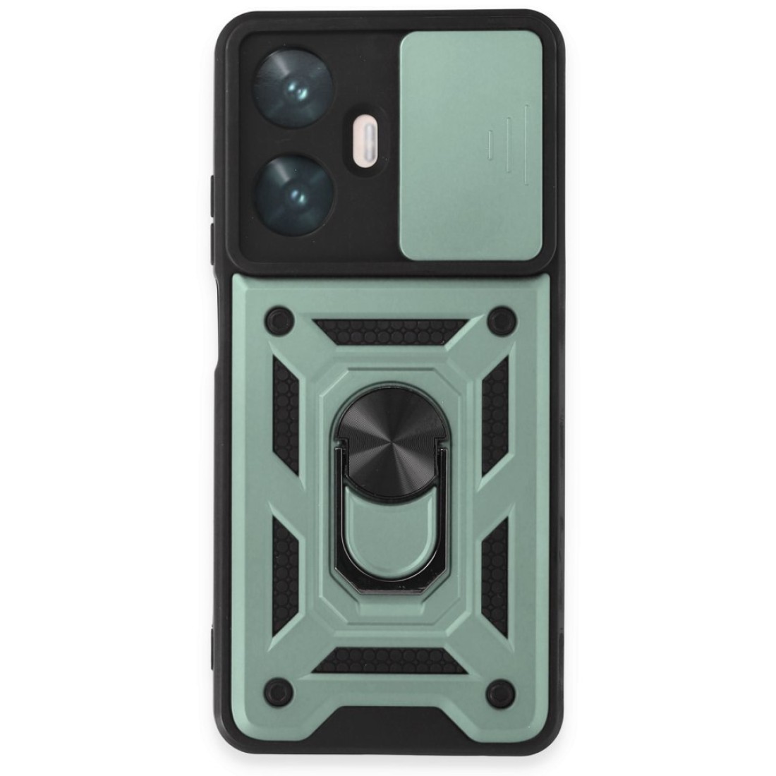 Realme C55 Kılıf Pars Lens Yüzüklü Silikon - Yeşil