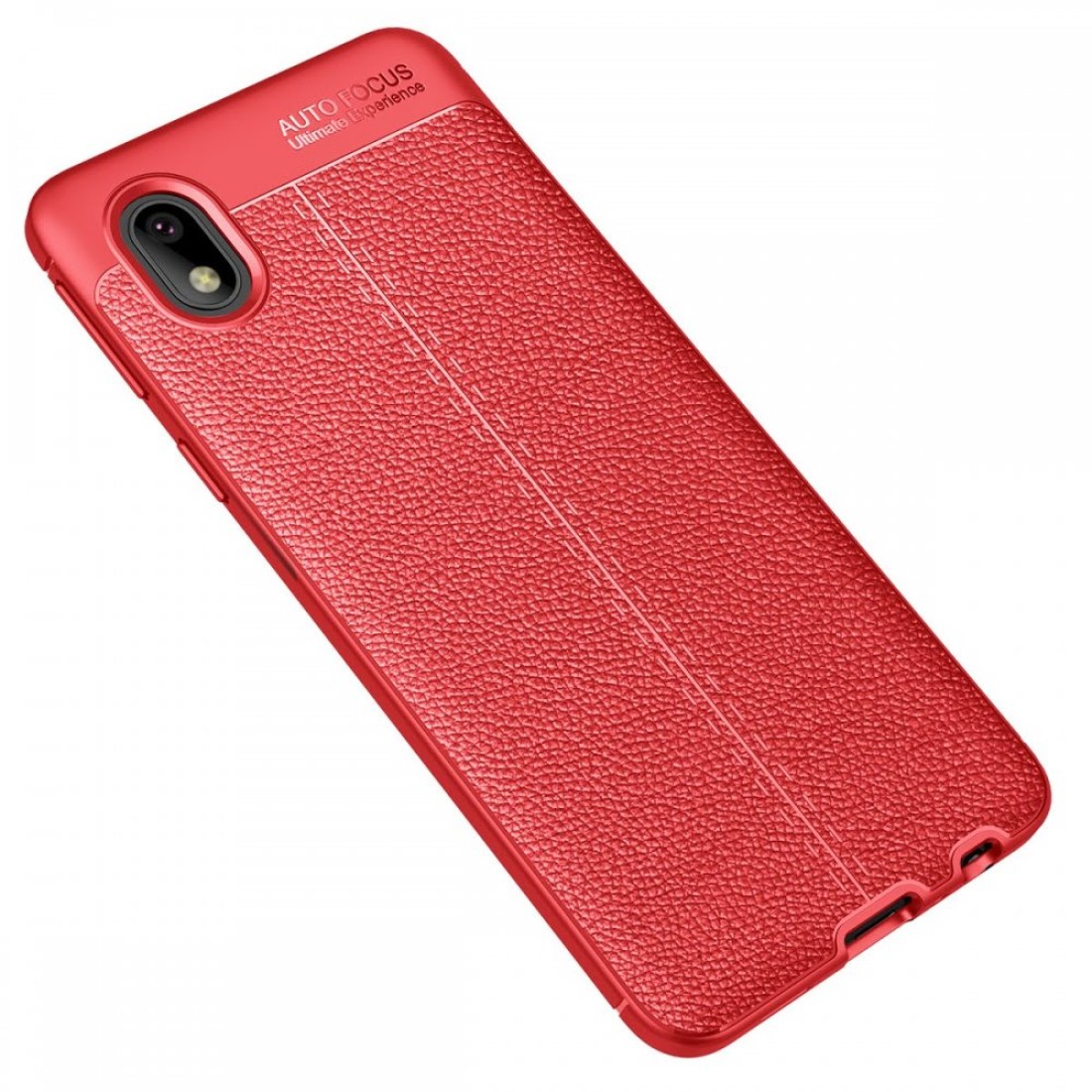 Samsung Galaxy A01 Core Kılıf Focus Derili Silikon - Kırmızı