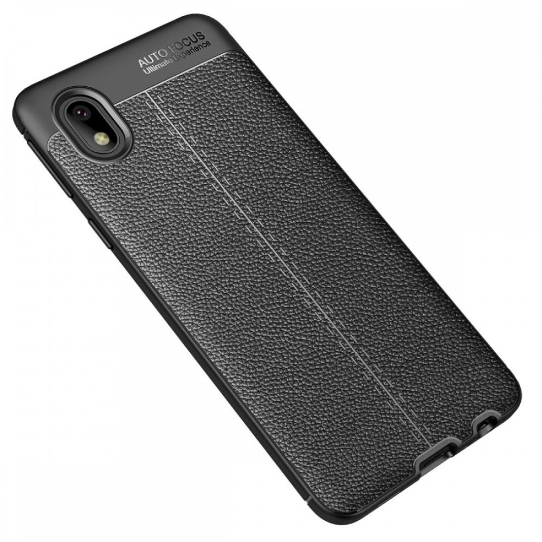 Samsung Galaxy A01 Core Kılıf Focus Derili Silikon - Siyah