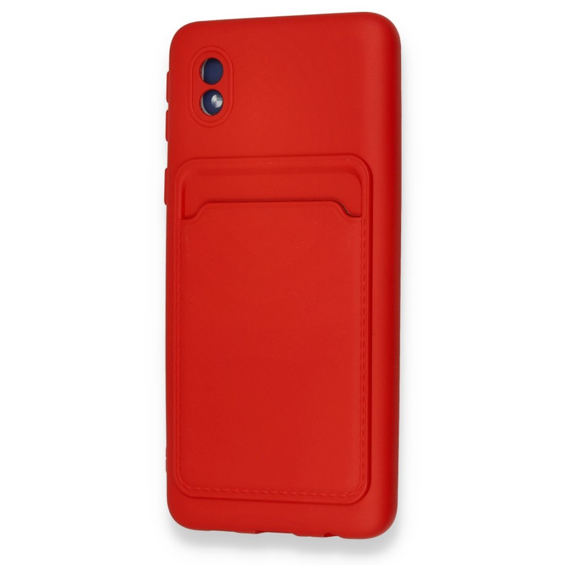 Samsung Galaxy A01 Core Kılıf Kelvin Kartvizitli Silikon - Kırmızı