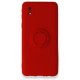 Samsung Galaxy A01 Core Kılıf Viktor Yüzüklü Silikon - Kırmızı