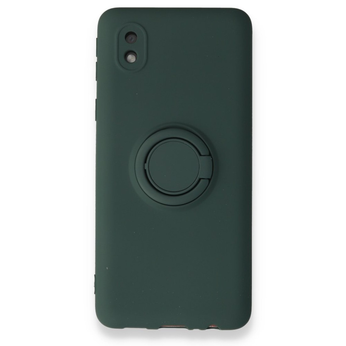 Samsung Galaxy A01 Core Kılıf Viktor Yüzüklü Silikon - Koyu Yeşil