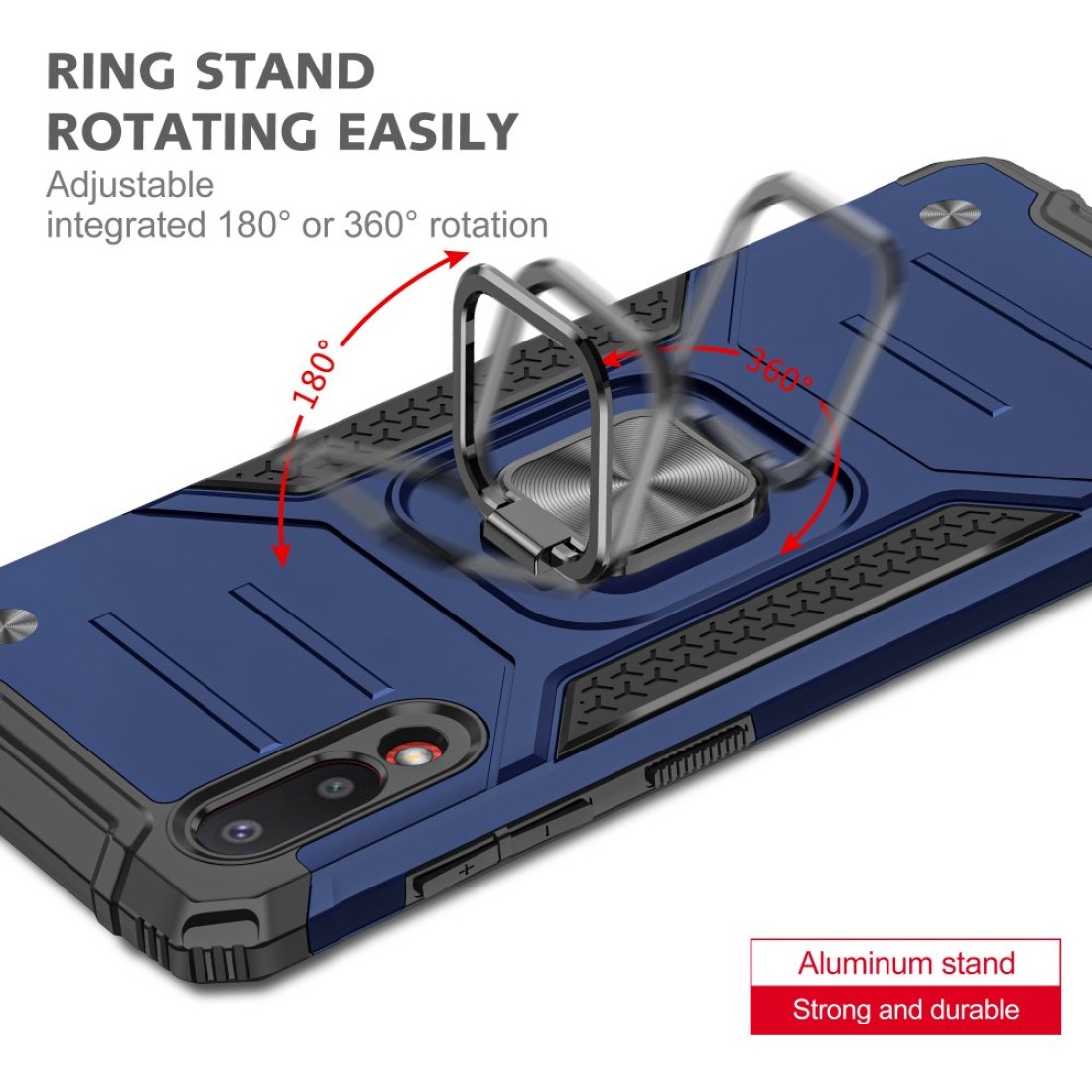 Samsung Galaxy A02 Kılıf Zegna Yüzüklü Silikon Kapak - Mavi