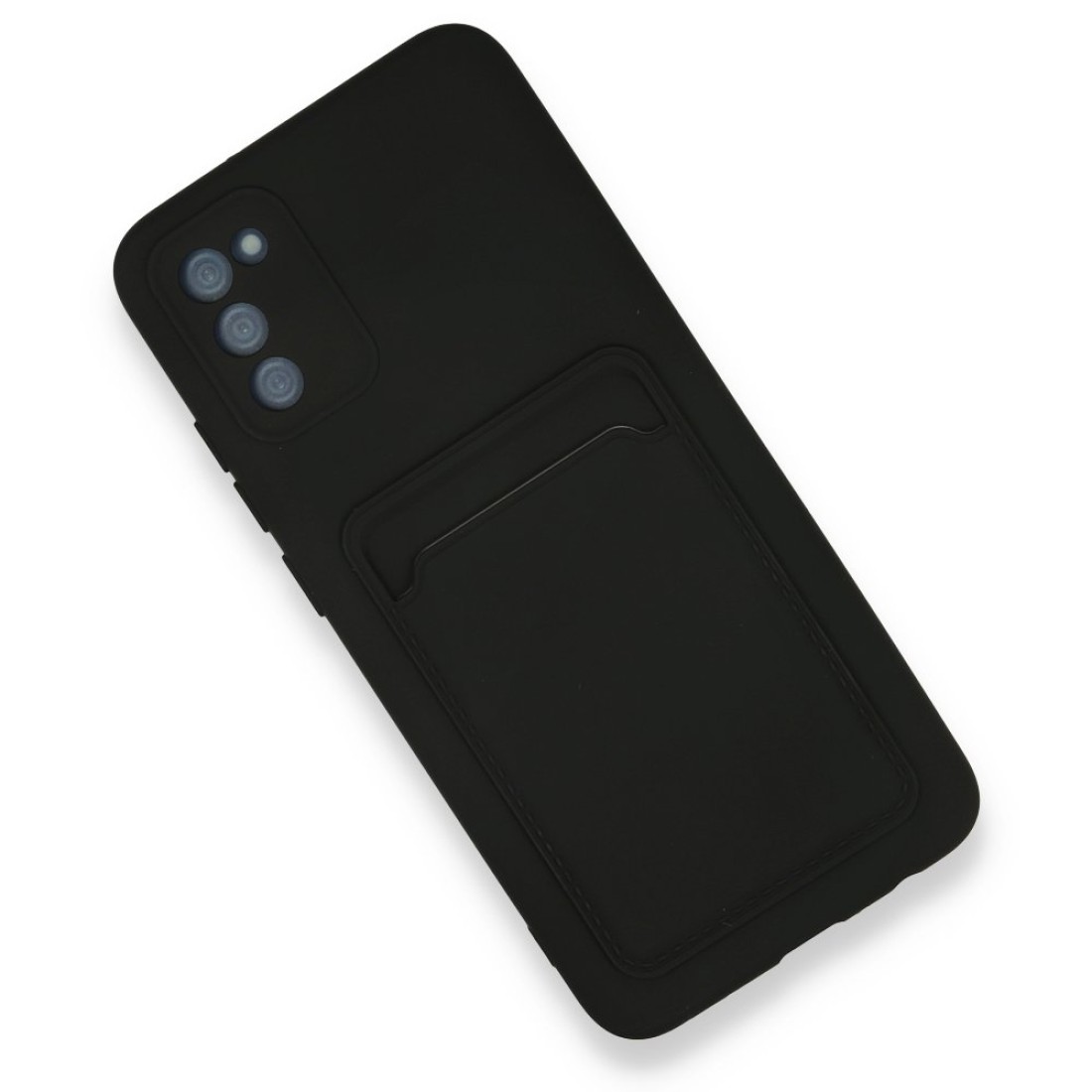 Samsung Galaxy A02S Kılıf Kelvin Kartvizitli Silikon - Siyah