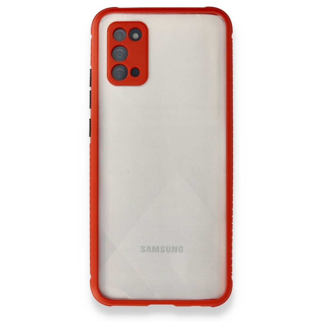 Samsung Galaxy A02S Kılıf Miami Şeffaf Silikon  - Kırmızı