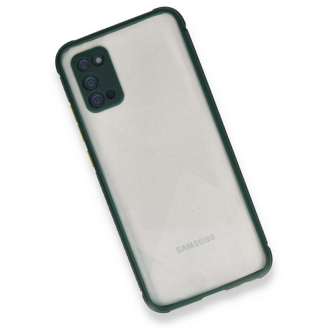 Samsung Galaxy A02S Kılıf Miami Şeffaf Silikon  - Koyu Yeşil