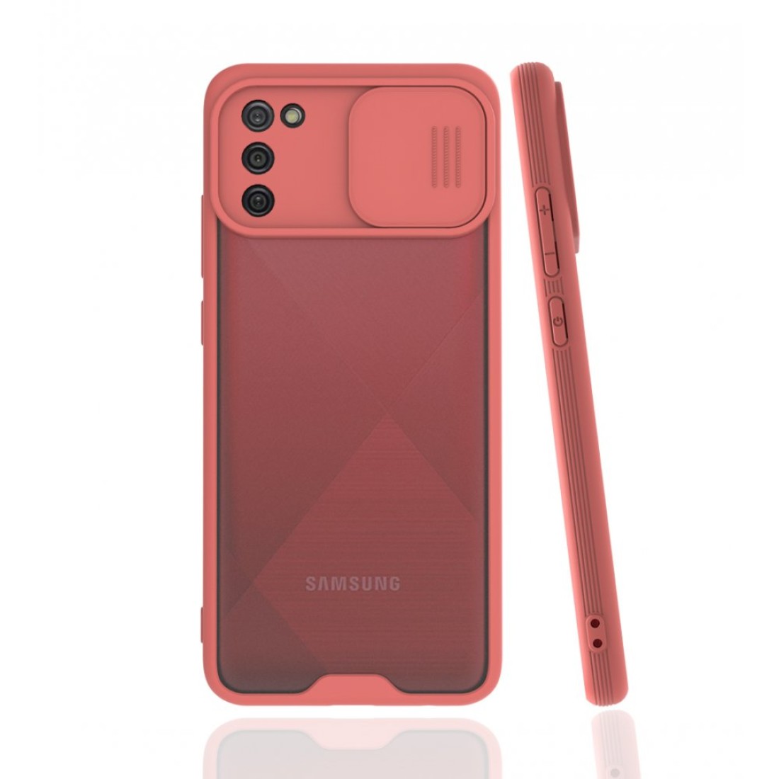 Samsung Galaxy A02S Kılıf Platin Kamera Koruma Silikon - Pembe