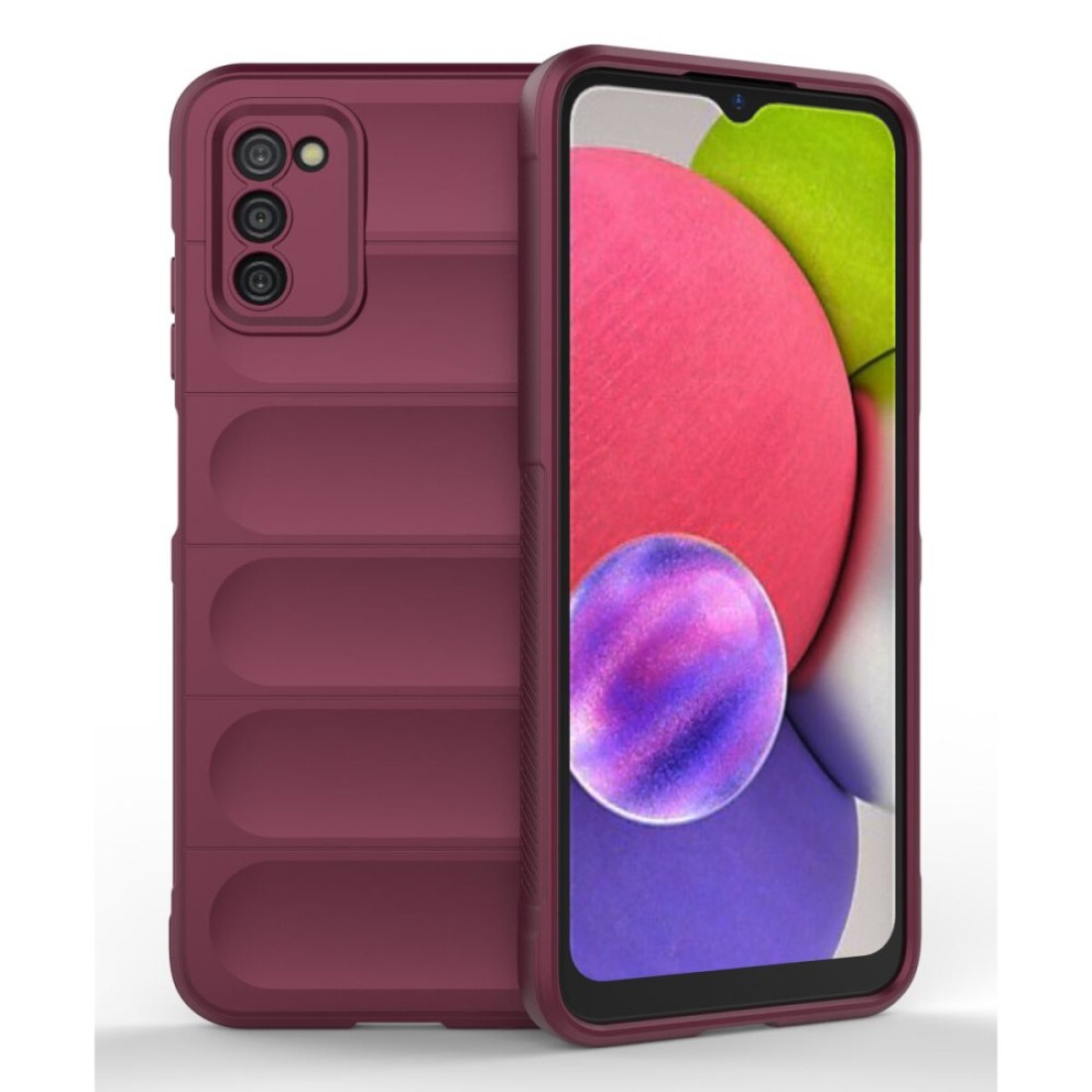 Samsung Galaxy A03S Kılıf Optimum Silikon - Bordo